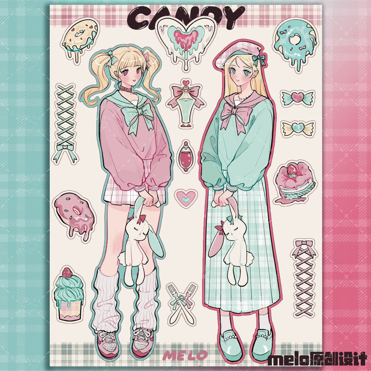 [melo] Candy Sailor Girl Matte Sticker