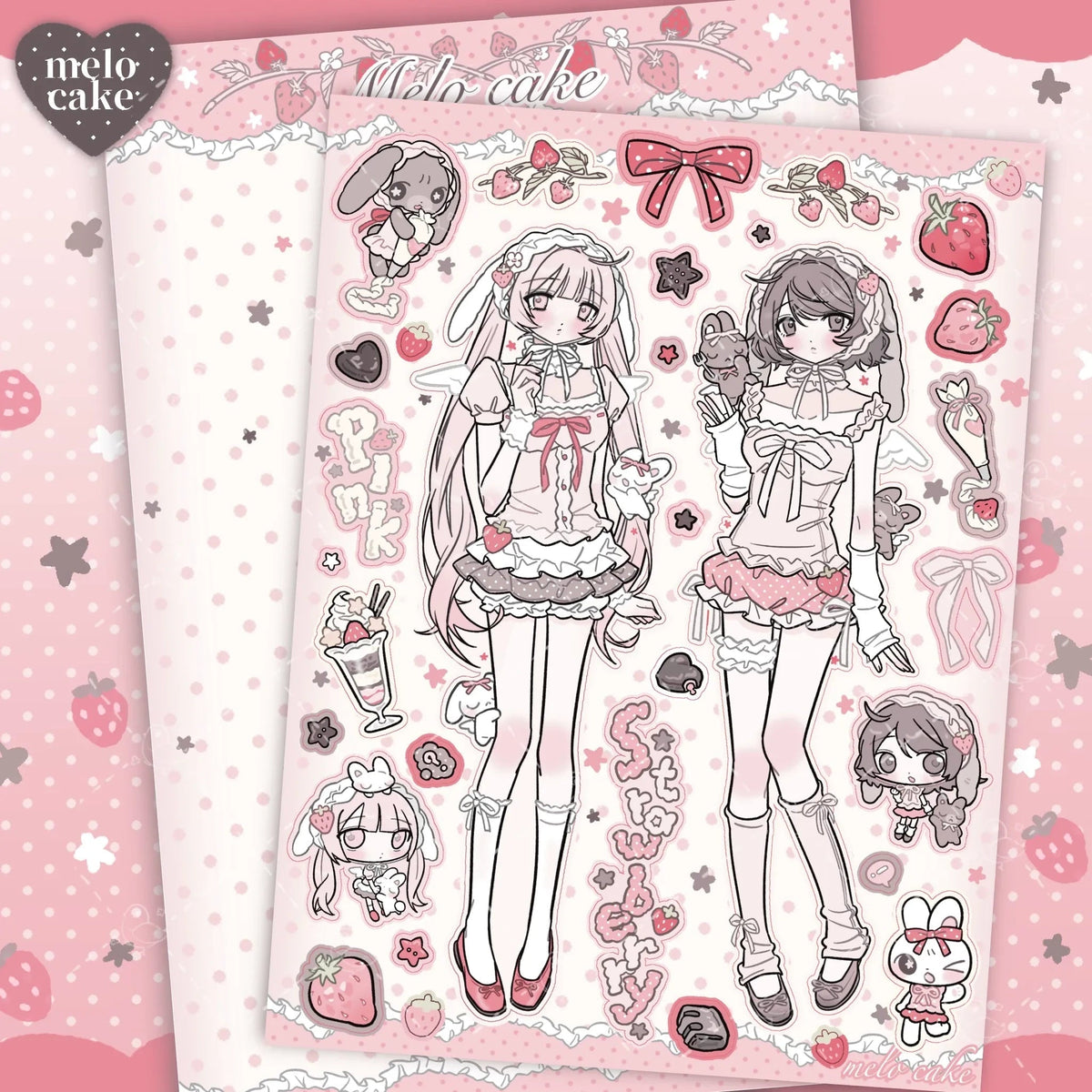 [melo ] Cute Girl Matte Sticker Collection 2