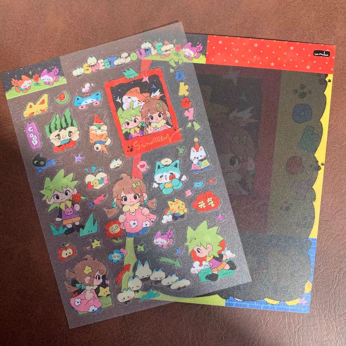 [Youmilu] Cute Girl Glitter Sand Sticker Collection