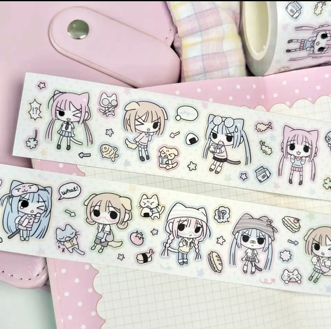 [melo] Chibi Girls Washi Tape (jkQQ & Daily QQ)