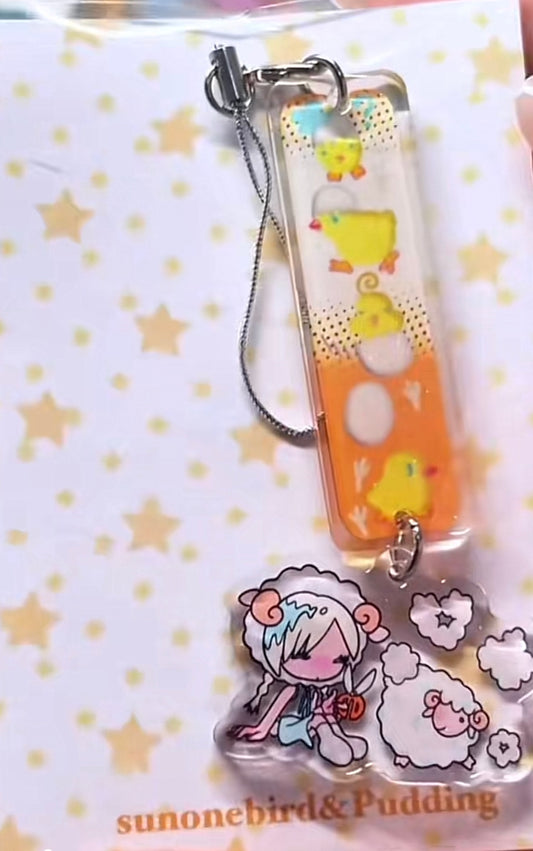 sunonebird | Resin Glitter Acrylic Phone Charm - Pudding Day