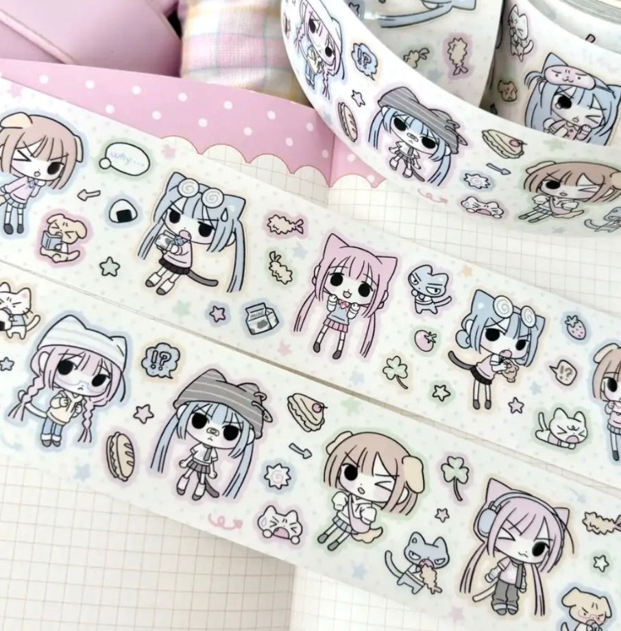 [melo] Chibi Girls Washi Tape (jkQQ & Daily QQ)