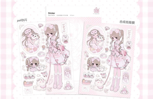 <Cream Puppy> Decorative Sticker Sheet Set（2 sheets）