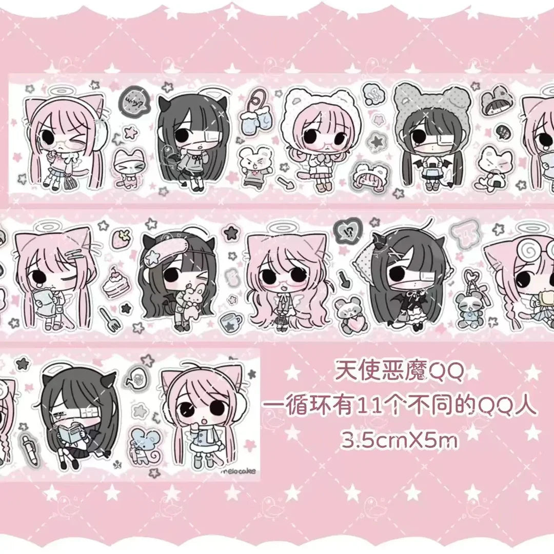 [melo] Angel & Demon Chibi Girls Washi Tape