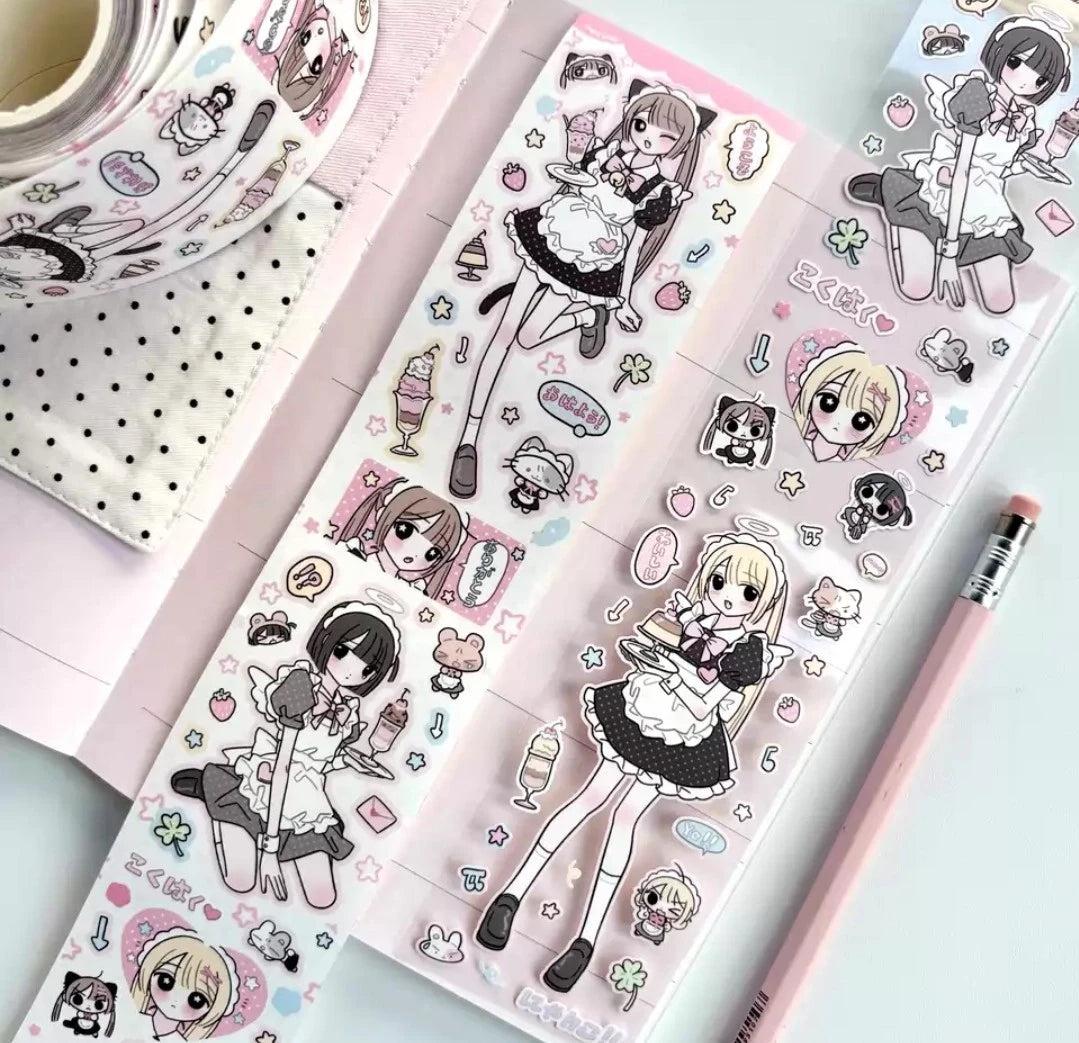 [melo] Cute Maid Girls Washi Tape (5.25m)