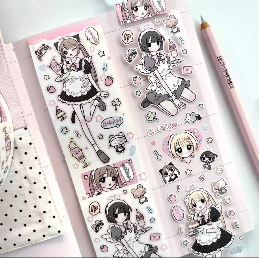 [melo] Cute Maid Girls Washi Tape (5.25m)