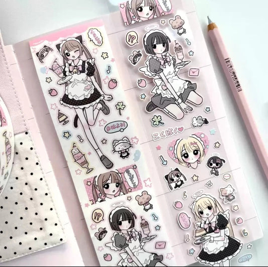[melo] Cute Maid Girls Washi Tape (5.25m)