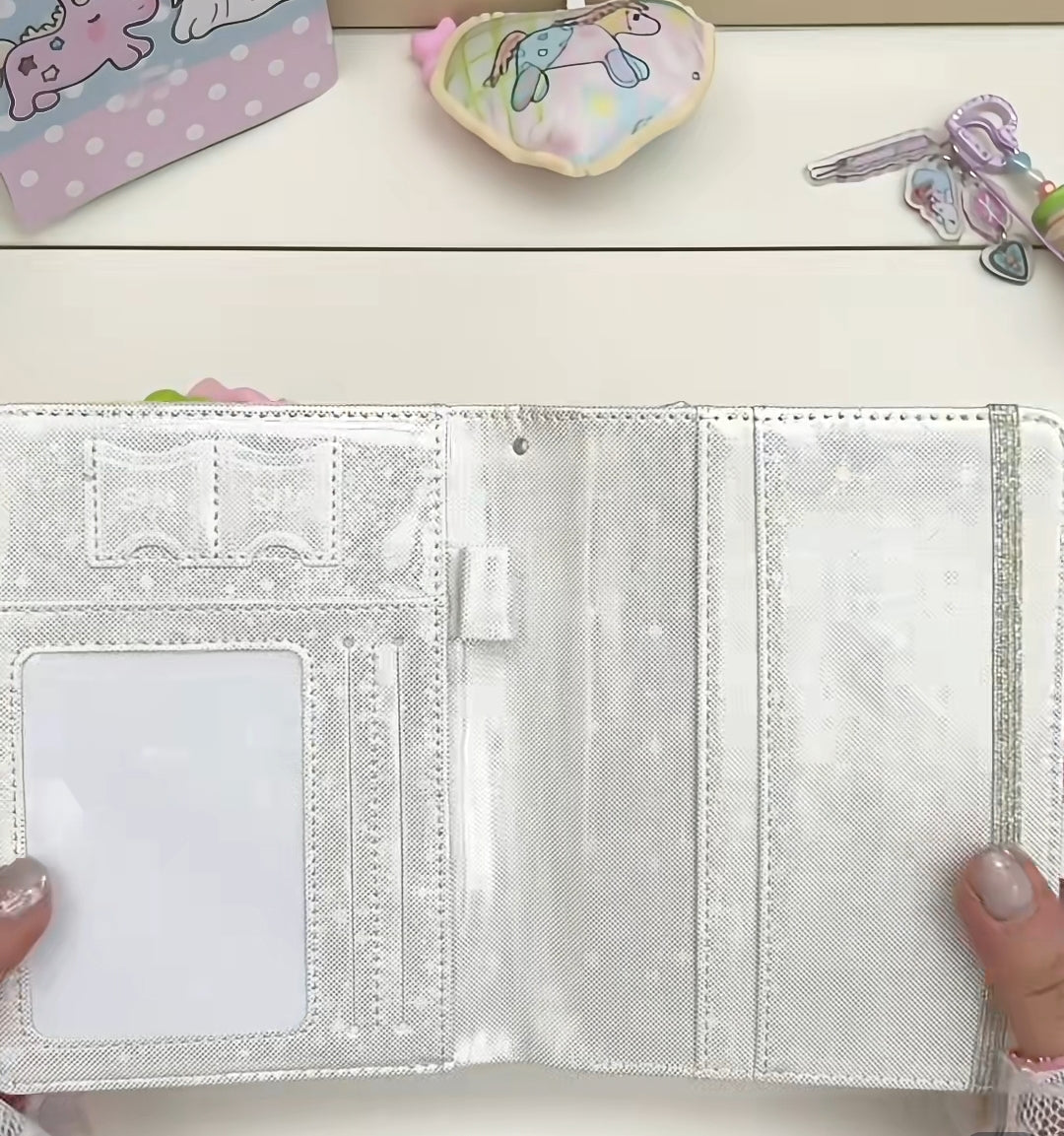 Dream Pony passport holder open interior card slots and pen loop