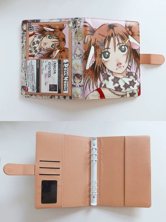 Rukawazx x Oliwa Doll House Magnetic Vintage 6-Ring A5 Leather Binder Card Book