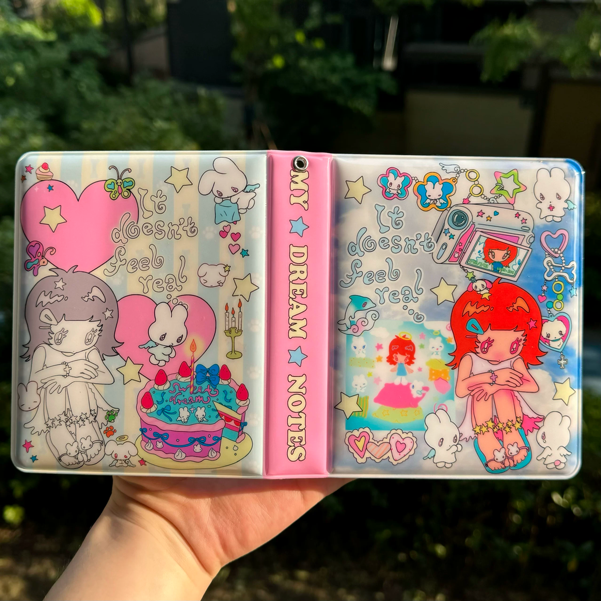 onionion sunonebird My Dream Notes photo album open showing illustrated cover