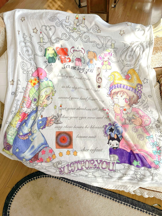 Oliwa×ACCIO Original "Lullaby" Double-Sided Thick Flannel Blanket