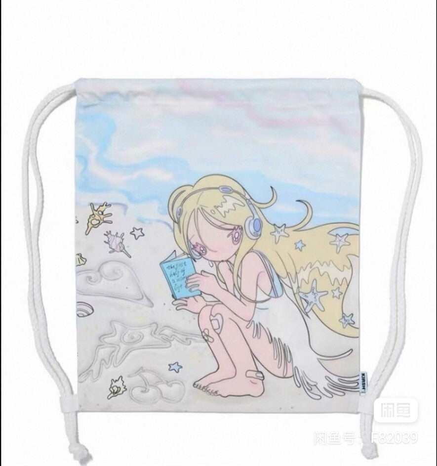 NMIXX x KIPSH x sunonebird drawstring bag - front view