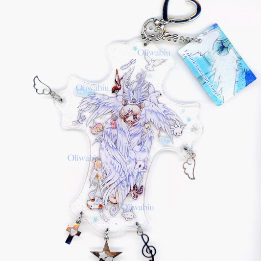 Oliwa Born from Wings Angel Cross Large Acrylic Keychain