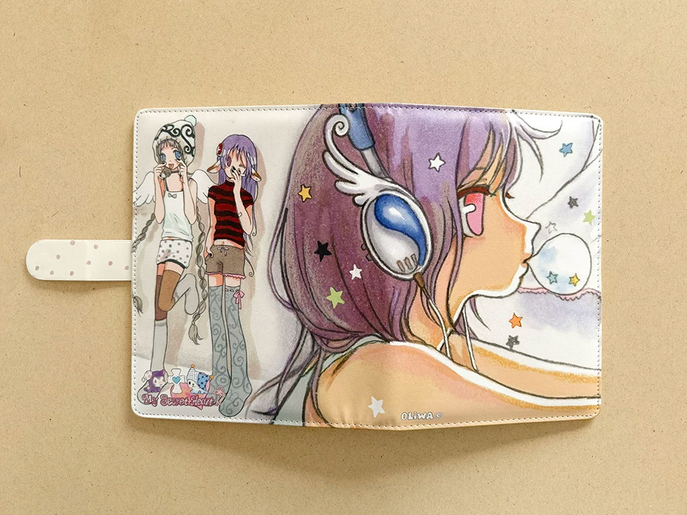 Oliwa A5 binder - purple hair girl with headphones