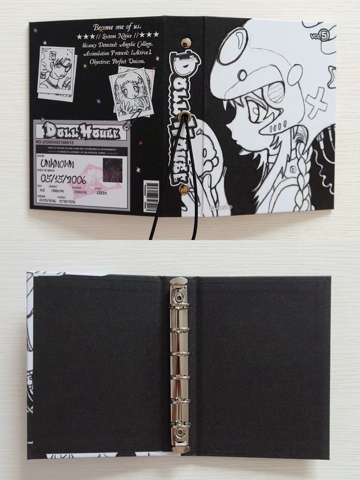 Rukawazx "Doll House" Vintage A7 Gypsophila Soft Cover 6-Ring Planner Binder
