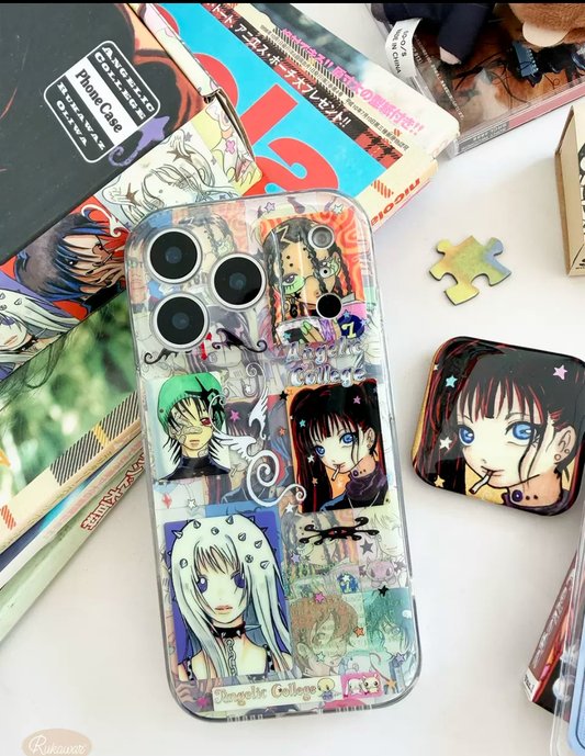 Oliwa Angelic College manga phone case - clear TPU with manga collage artwork